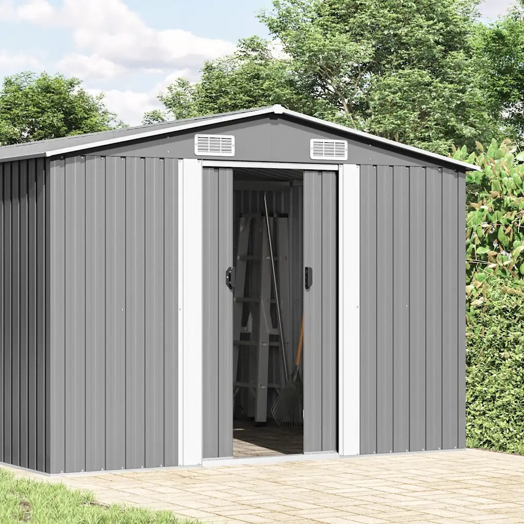 Capanno da Giardino 257x580x181 cm in Metallo Grigio cod mxl 65875