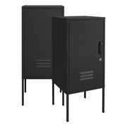 Set di 2 comodini in acciaio 82 x 35 x 35 cm Nero 03_0008692