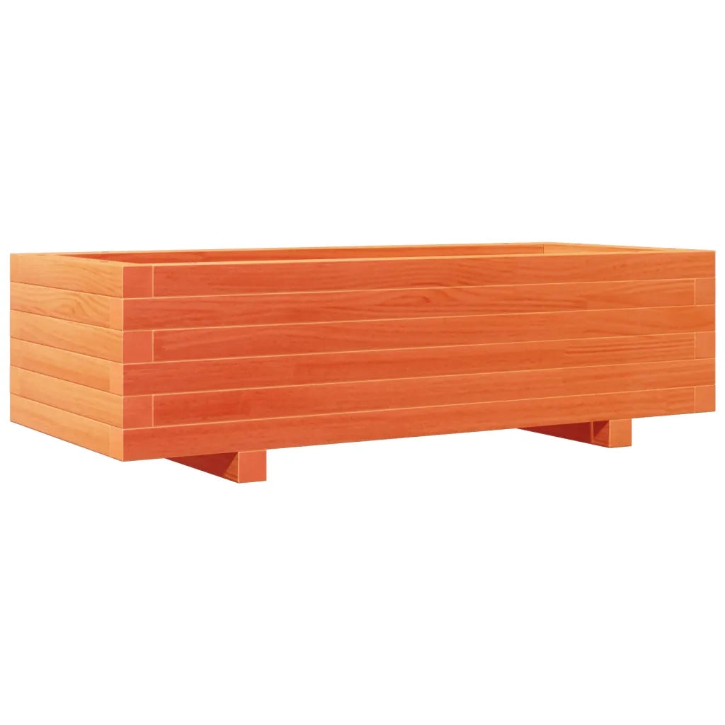 Fioriera | Cassetta per fiori | Vaso Giardino Marrone Cera 90x40x26,5cm Legno Massello Pino