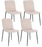 Set 4 Sedie 44x56x81 cm Rinas in Tessuto Beige