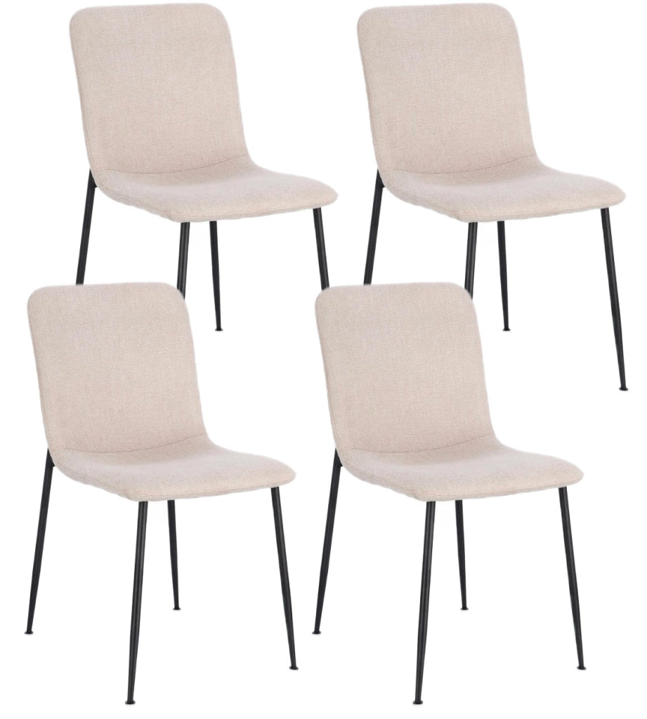 Set 4 Sedie 44x56x81 cm Rinas in Tessuto Beige