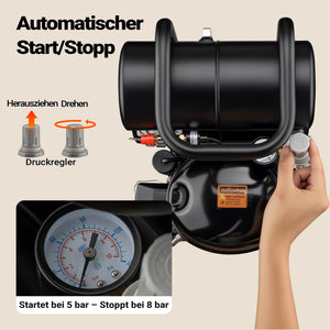 Compressore aerografo HO-826, aria compressa 45-52 l/min, compressore per pistola aerografo, serbatoio olio da 2000 ml, 3-8 bar per aerografia