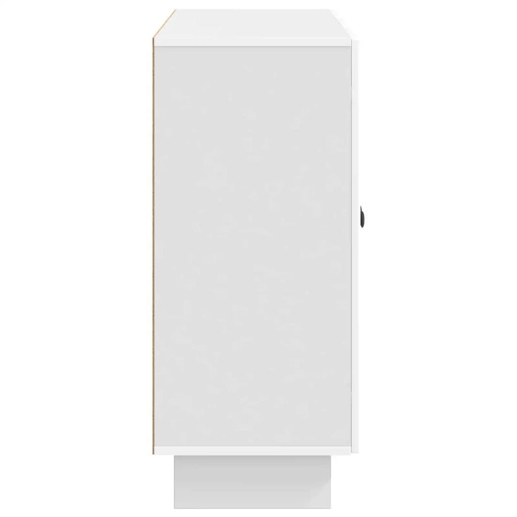 Credenza Bianco Lucido 89 x 34,5 x 80 cm Legno ingegnerizzato