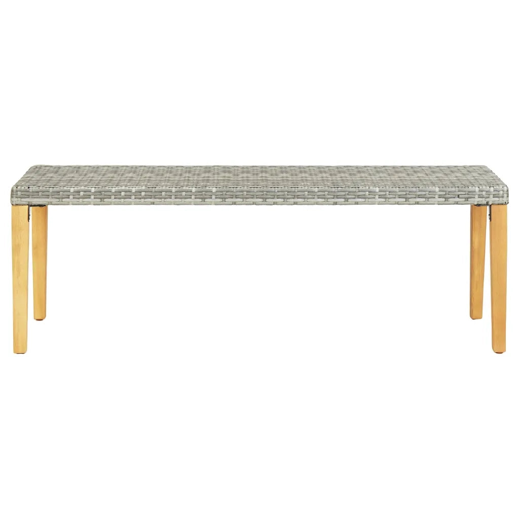 Panca da Giardino 80 cm in Polyrattan Grigio 46487