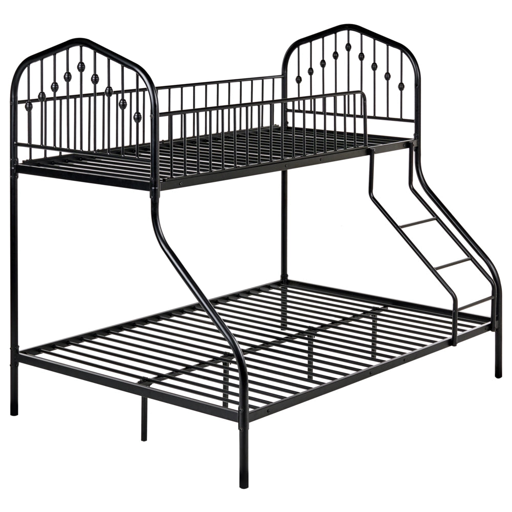 Letto a castello per bambini Camera dei bambini letto alto nero struttura in ferro 90/140 x 200 cm