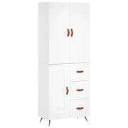 Credenza | Madia | Buffet da pranzo | Armadio da pranzo Bianca 69,5x34x180 cm in Legno Multistrato