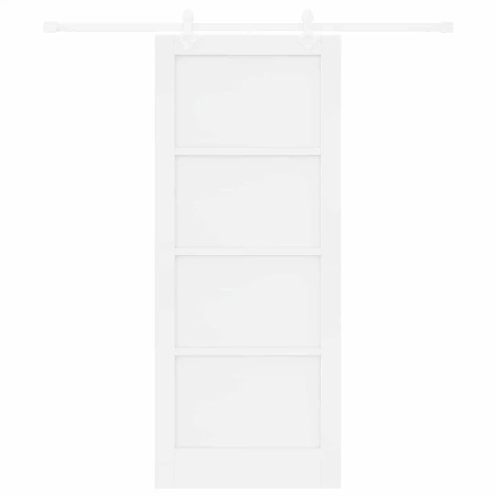 Porta scorrevole Bianco 83 x 202 cm Legno Massello di Pino