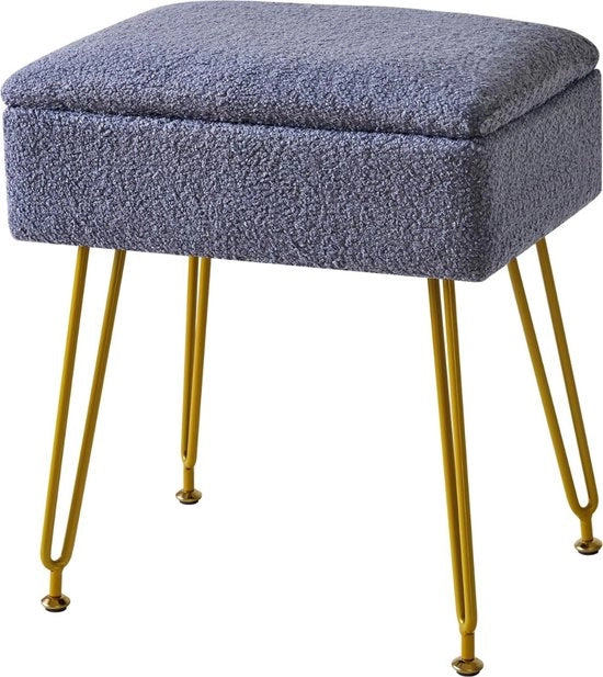 Sedia di Trucco - Sedia con Piatto di Supporto - Sedia con Visiera - Blu