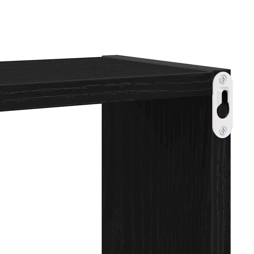 Scaffali da parete 4 pcs Rovere Nero Legno multistrato 875181