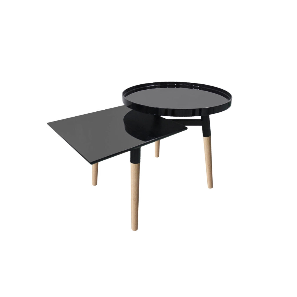 Tavolino Butler 200 in bambu' e MDF nero lucido