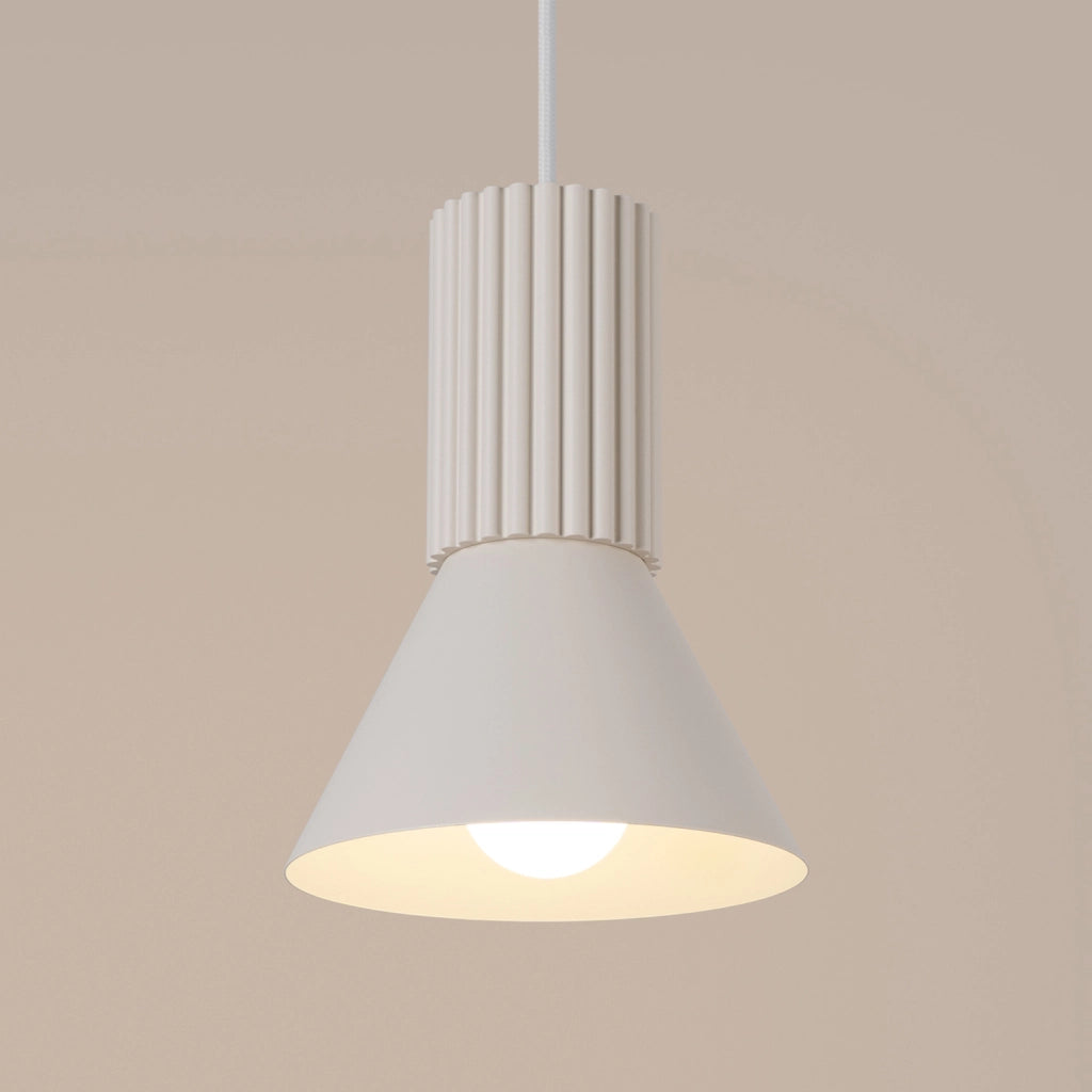 Lampada a sospensione moderna beige cono E14 MOLDEA Pure Lume