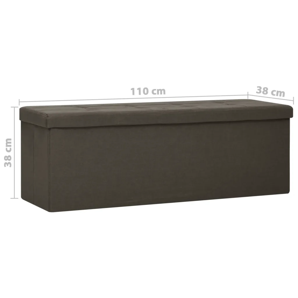 Cassapanca Pieghevole Marrone Scuro in Simil Lino 338794