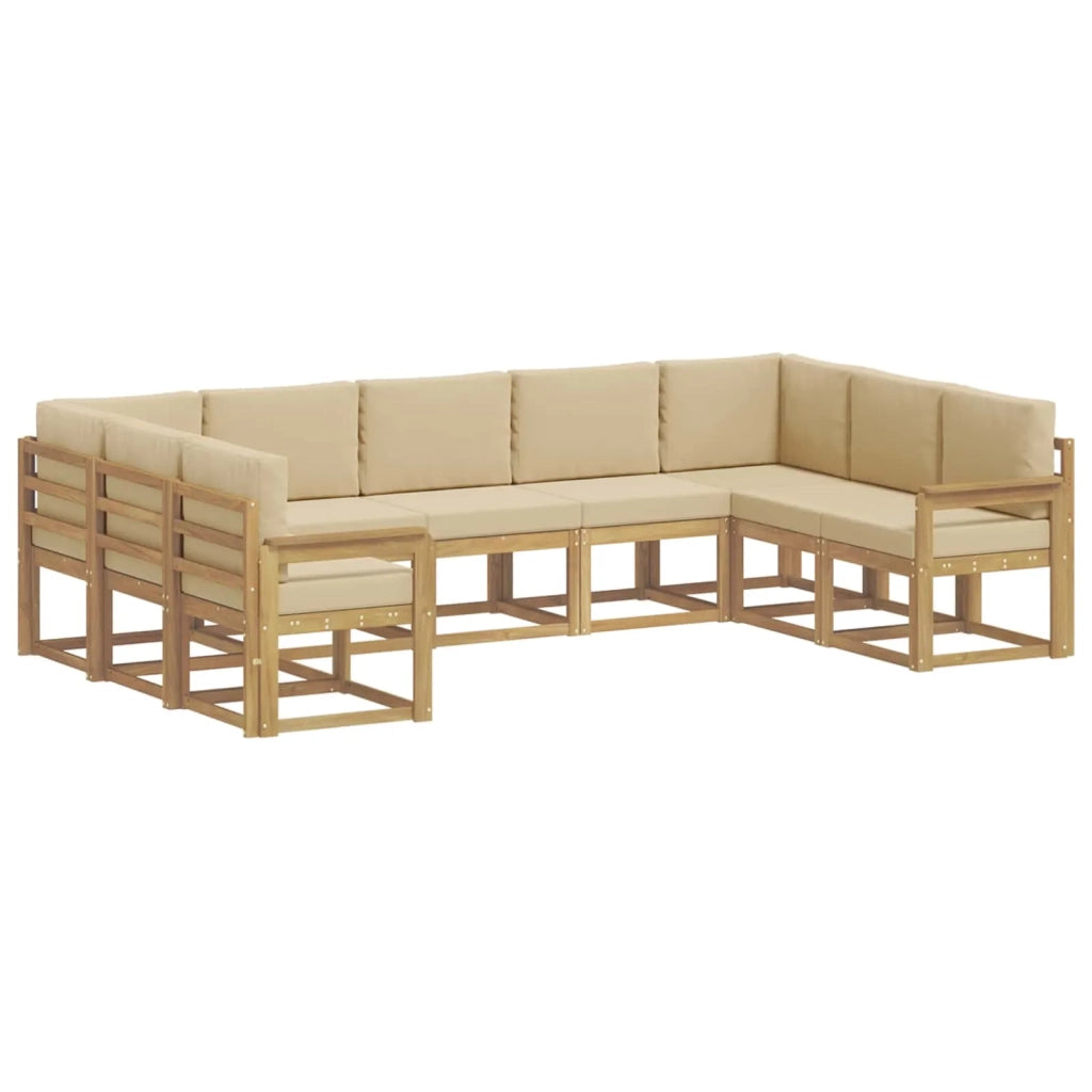 Set di divani da esterno 9 pz Bianco e Beige 3388212