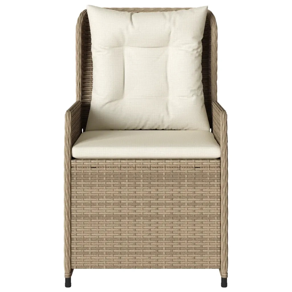 Sedie da Giardino Reclinabili 2 pz | Sedie da Esterno Beige Polyrattan