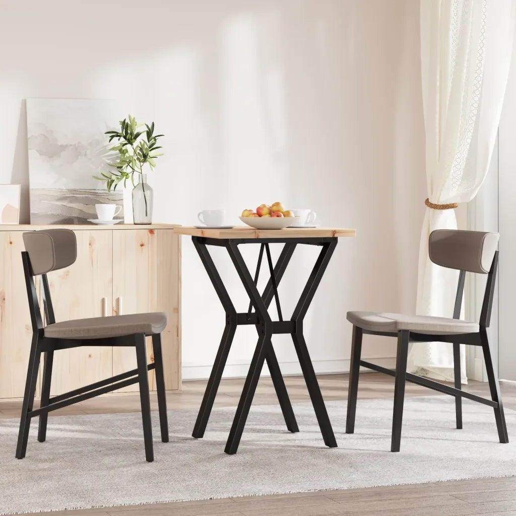 Tavolo da Pranzo Telaio a Y 50x50x75,5 cm Legno Pino e Acciaio 3282779