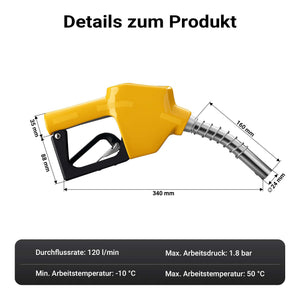 Pistola erogatrice automatica per gasolio e diesel 24 mm (3/4") 120 l/min DN20