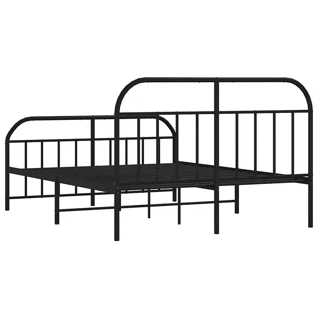 Giroletto senza Materasso con Pediera-Struttura Letto in Metallo Nero 160x200 cm 390377