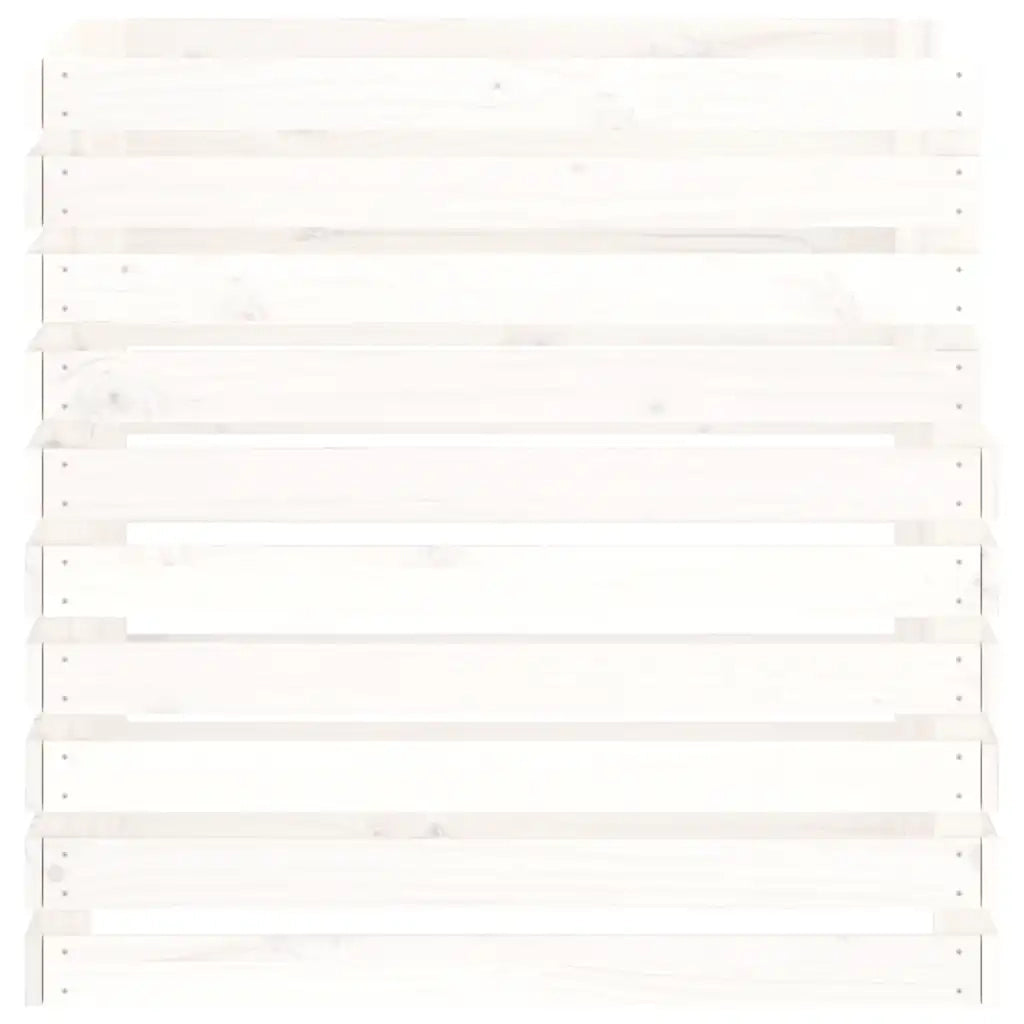Compostiera Bianca 80x80x78 cm in Legno Massello di Pino 822188
