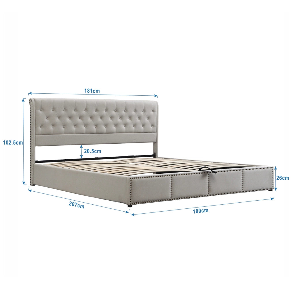 Letto matrimoniale contenitore 180x200 cm grigio