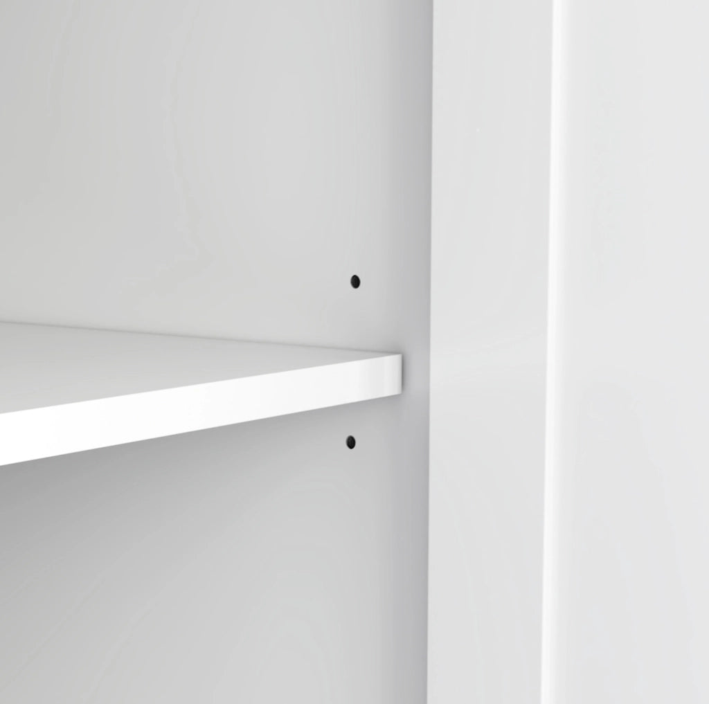 Carrello da cucina 129x71x91.5 cm con piano ribaltabile e ampio spazio; MDF; bianco naturale