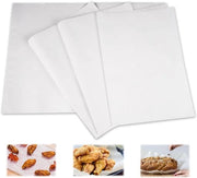Papier per Levensmiddelen 100 Fogli 26 x 36 cm - Bianco - Impermeabile - Copertura per Contenitori di Cibo - Carta per Forno - Per Hamburger, Sandwich e Griglia - Per Pane - Carta per Formaggio