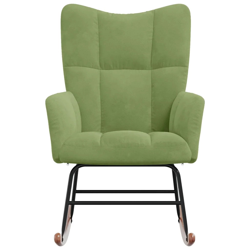 Sedia a Dondolo Verde Chiaro in Velluto 328142
