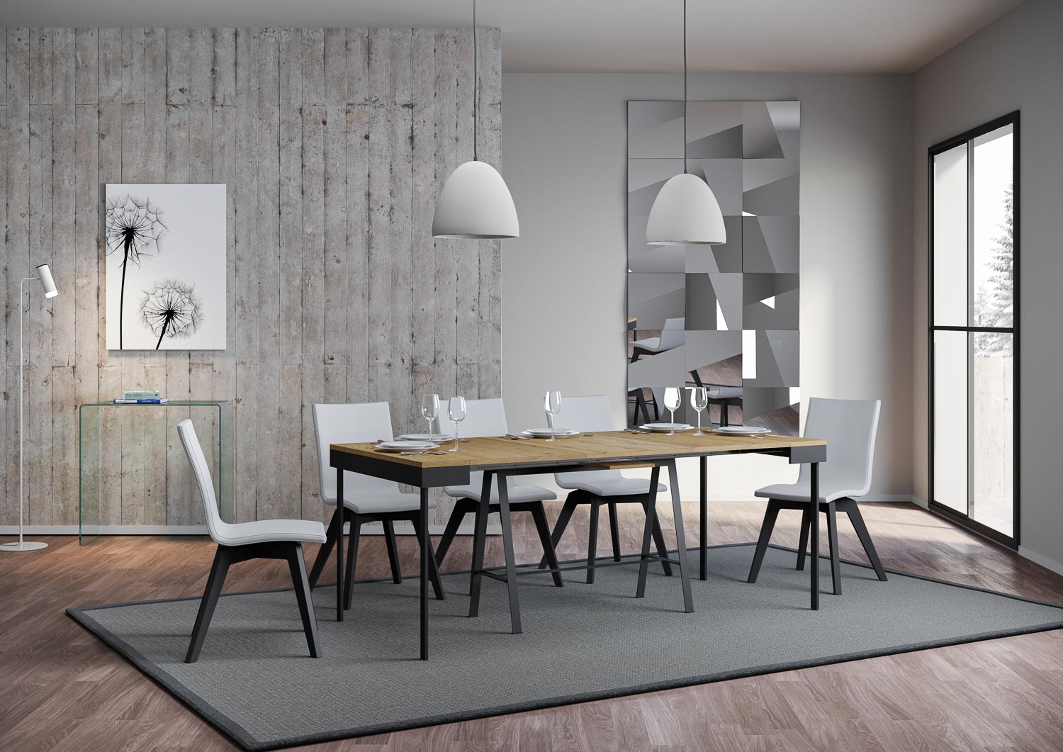 Consolle Allungabile 90-196x40x77 cm in Nobilitato Marrone