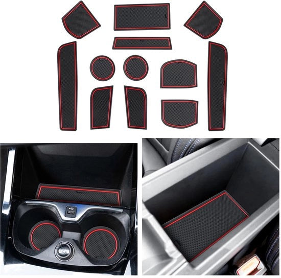 Accessori per BMW 1 Serie F40 Serie 1 F40 2019-2023 2024 Mattonelle in gomma per console Middenconsole Antislip mattonelle in gomma Antislip mattonelle gomma per auto 1 Serie F40 Accessori (Rosso)