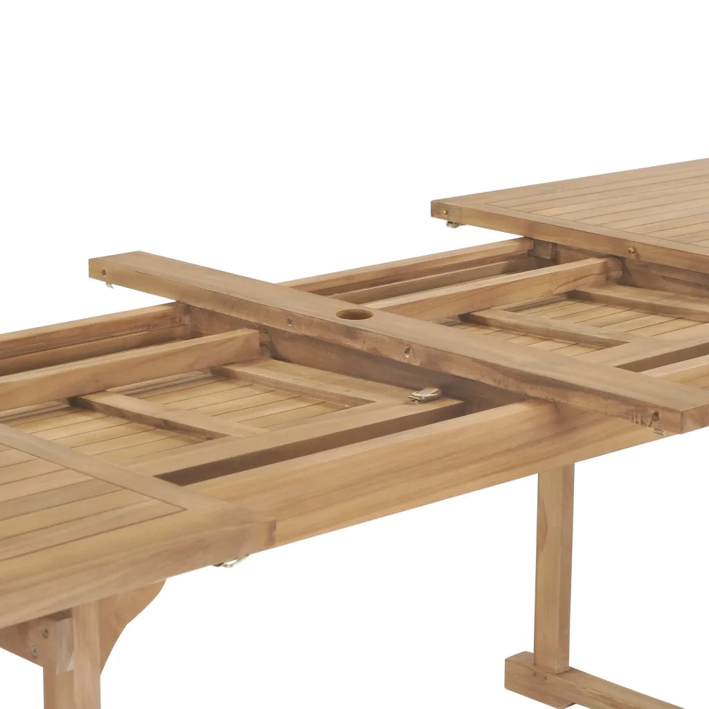 Set da Pranzo per Esterni 9 pz 180-280x100x75 cm Teak Massello cod mxl 34916