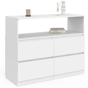 IDMarket - TOMI XX cm Arcón de 4 cajones con nicho blanco