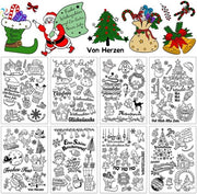 Stampe di Natale 126+ pezzi - Stampe divertenti - Stampe in silicone - Attività di ricamo/Scrapbooking - Babbo Natale/Albero di Natale - Regalo per le Feste - Stampe di Natale