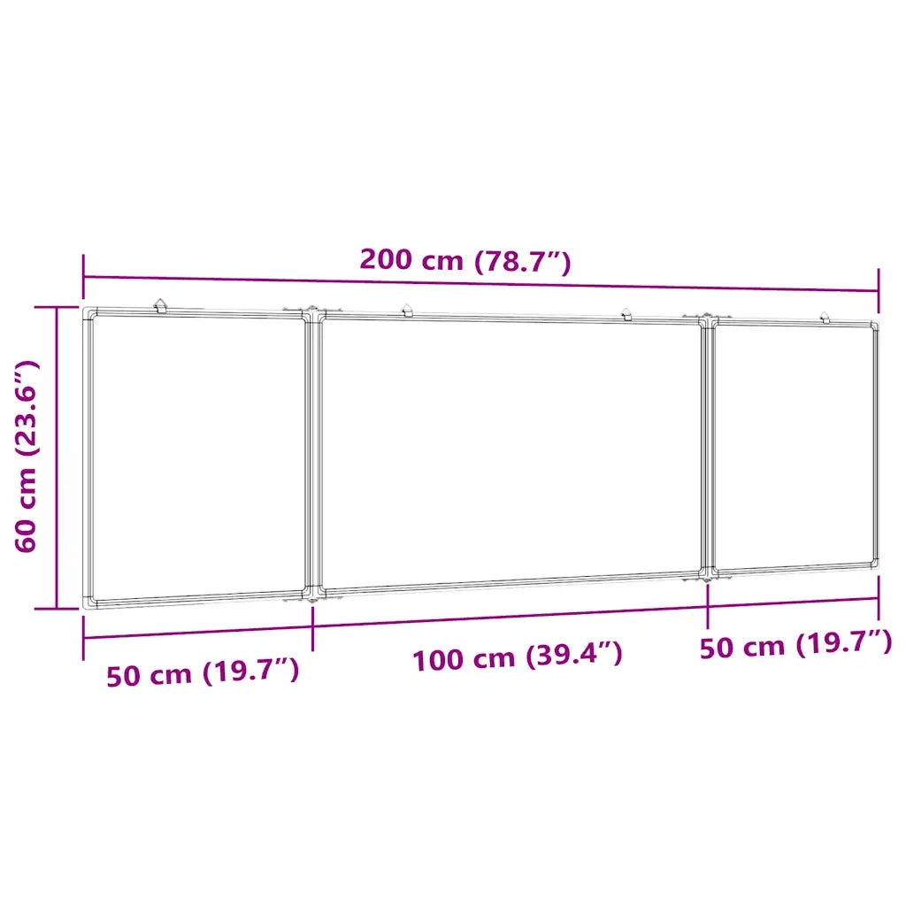 Lavagna Magnetica Pieghevole 200x60x1,7 cm in Alluminio CFW2988535