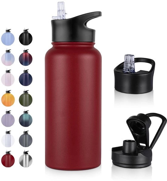 Bottiglia di acqua isolata - acciaio inox - 1000 ml - doppio strato - vuoto