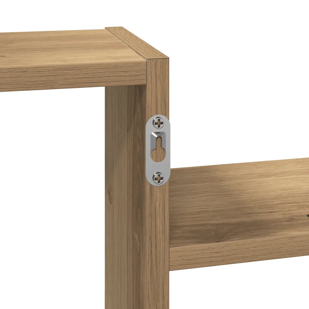 Scaffale a Parete Rovere Artigianale 129x18x42 cm in Truciolato 853226