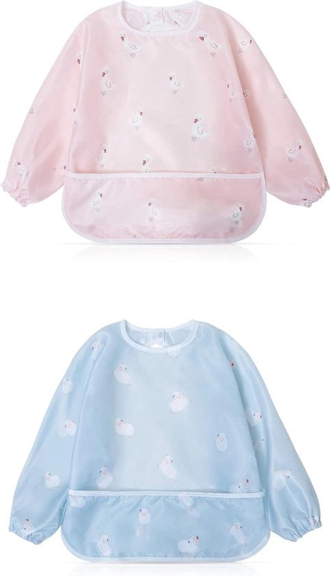 Set di 2 Asciugamani per Bambini con Maniche Lunghe e Impermeabili per Bambini Piccoli