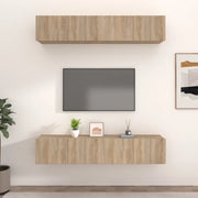 Mobili TV 4 pz-Set di 4 Credenza per TV Rovere Sonoma 80x30x30 cm in Legno Multistrato 950912