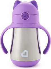 Tazza Isolante in Acciaio Inossidabile a Doppia Parete con Beccuccio per Bambini - Viola (8oz/237ml)