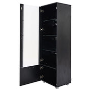 Vetrina con 3 ripiani in vetro temprato; LED e cassetto inferiore - 40x50x160 cm - nera