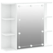 Armadio a specchio con illuminazione a LED 70 x 16,5 x 60 cm bianco lucido 02_0006658