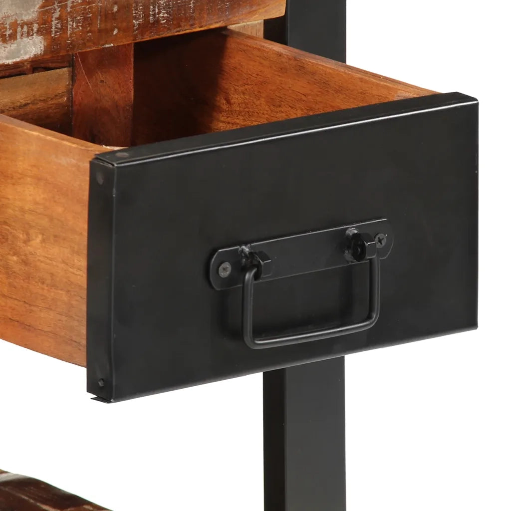 vidaXL Comodino Multicolore 35x34x45 cm in Legno Massello Recupero