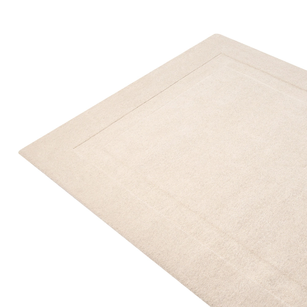 Tappeto in lana forma rettangolare, tuftato a mano 160 x 230 cm bianco sporco design elegante