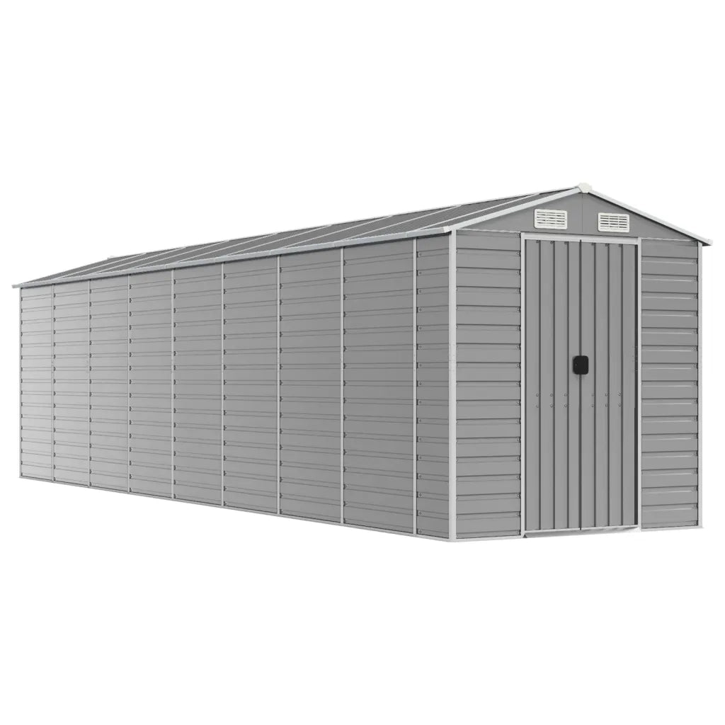 Casetta da giardino grigio chiaro 191x810x198 cm in acciaio zincato 3188250
