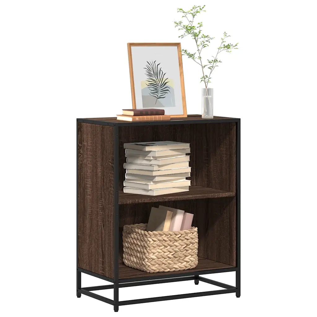 Libreria-Scaffale per Libri-Mobile di Stoccaggio Rovere Marrone 60x35x76 cm in Legno Multistrato