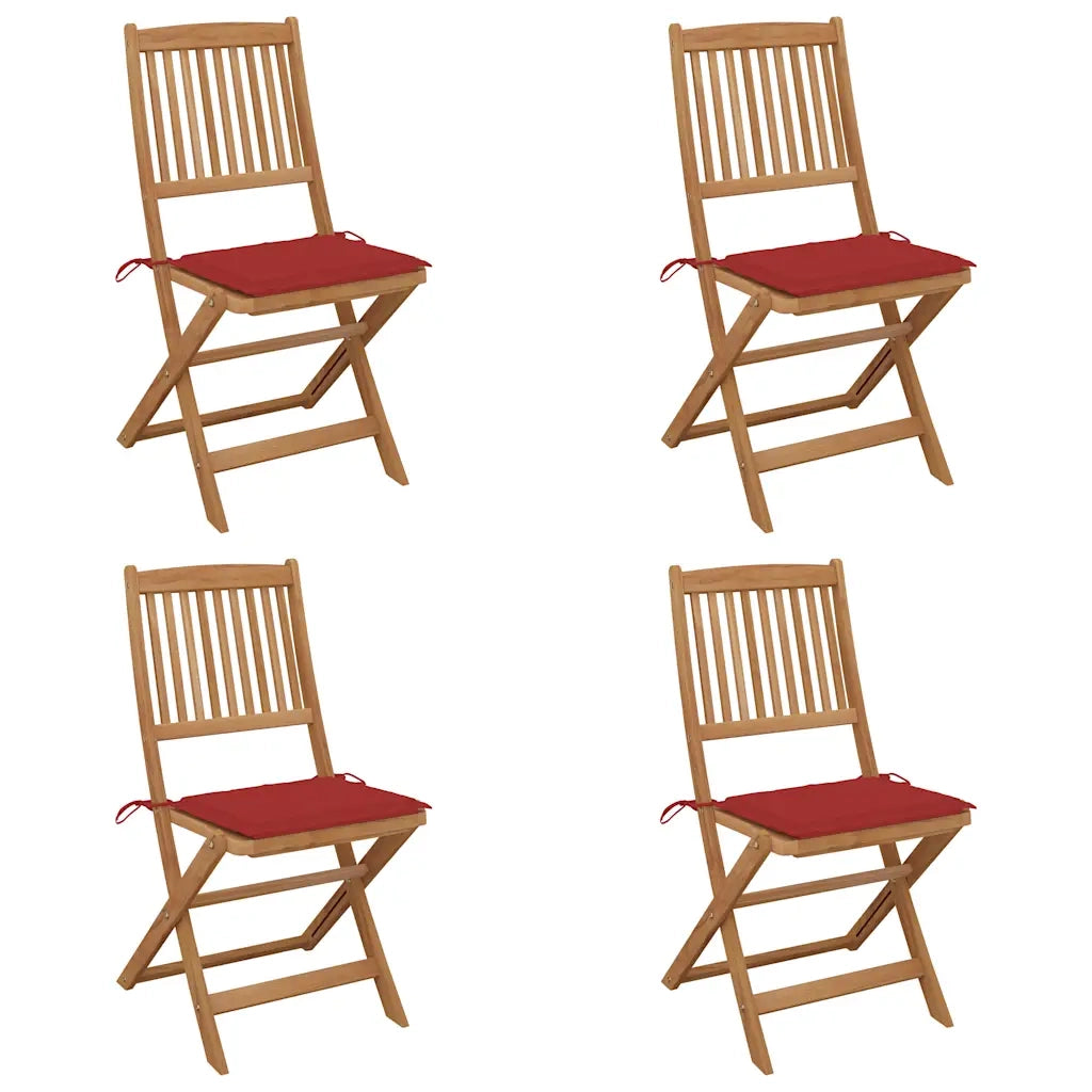 Sedie da Giardino Pieghevoli 4 pz con Cuscini Massello Acaciacod mxl 117627