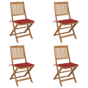 Sedie da Giardino Pieghevoli 4 pz con Cuscini Massello Acaciacod mxl 117627