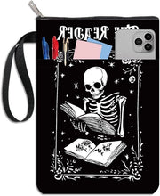 Libreria in stile gotico per paperback con chiusura a rittensione e tasca aggiuntiva - Protezione per libri - Copertina lavabile in tessuto - Ideale per regali di classe
