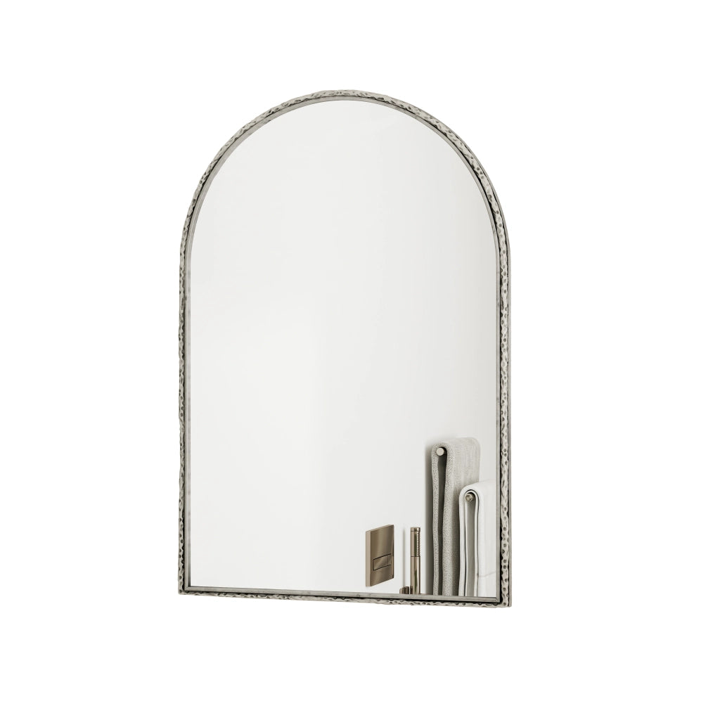 SPECCHIO ad arco 103,5x71,5x12 cm in vetro e ferro Argento