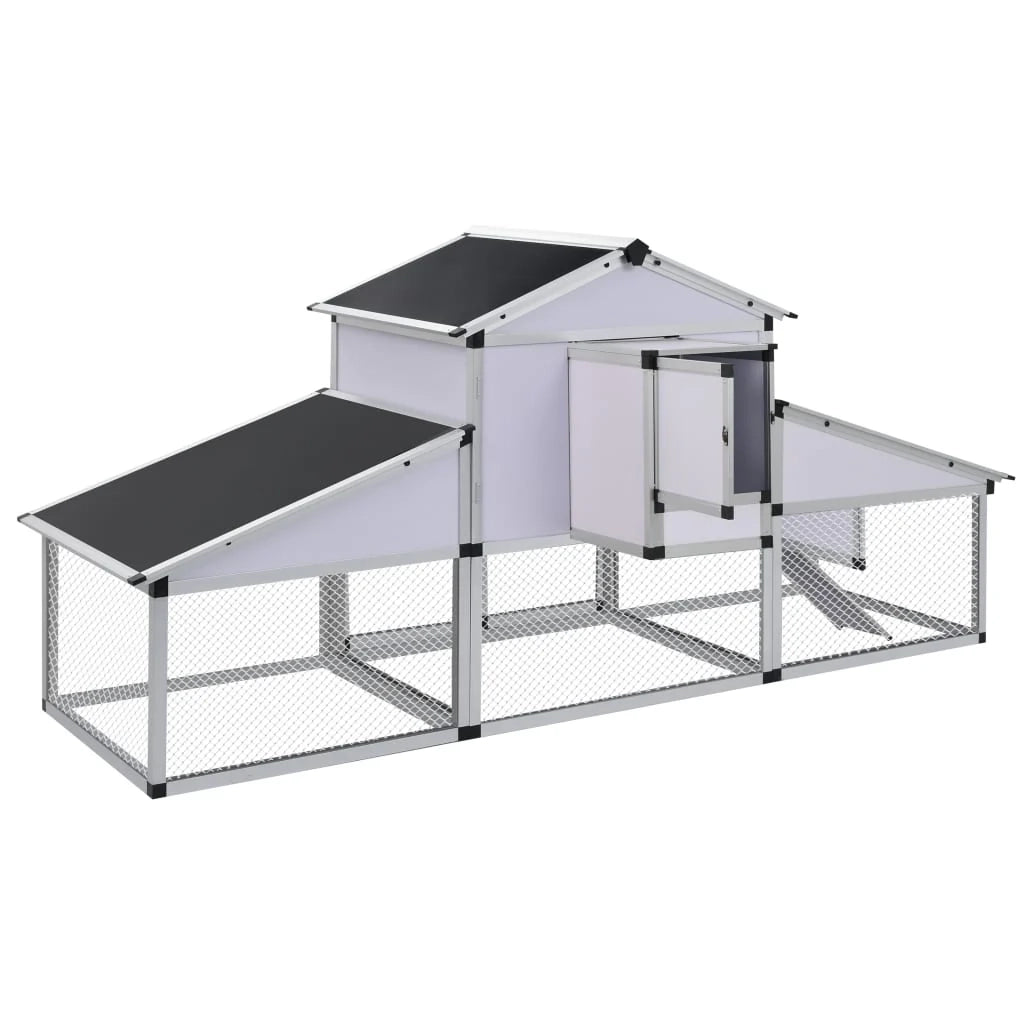 Pollaio grande in alluminio e MDF con rampe e 1 nido 258 cm 02_0001677
