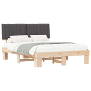 Letto matrimoniale | Letto per adulti | Letto con Testiera Rivestita Grigio scuro 160 x 200 cm