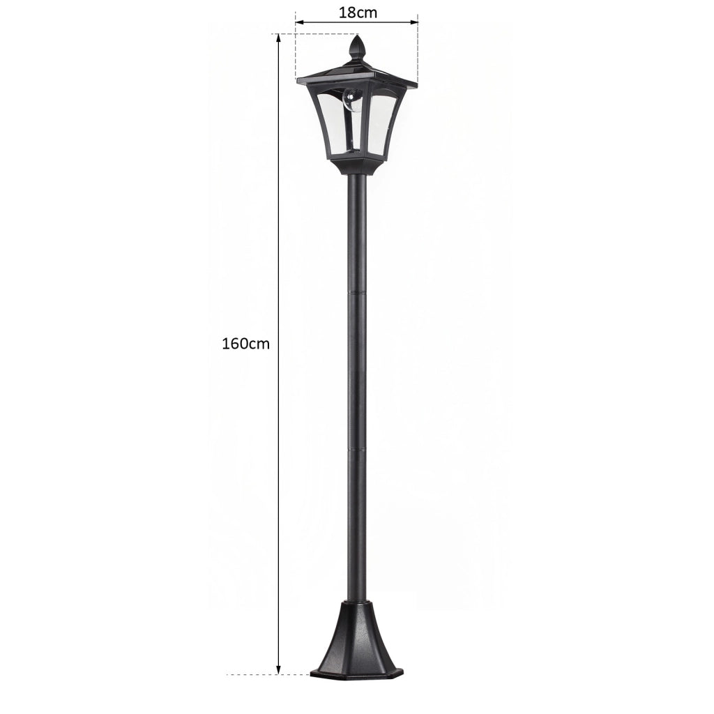 EasyComfort Lampada da Giardino a LED a Energia Solare Impermeabile IP44, 18x18x160 cm, Nero